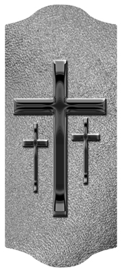 DARAY-C-517-BK-SH-SL Black 3 Crosses Shimmer Silver